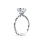 Round Cut Solitaire Engagement Ring with Diamond Profile and Hidden Halo Collar - Ciela