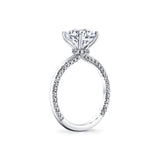 Round Cut Solitaire Engagement Ring with Diamond Profile and Hidden Halo Collar - Ciela
