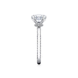 Round Cut Solitaire Engagement Ring with Diamond Profile and Hidden Halo Collar - Ciela