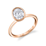 Oval Cut Bezel Set Engagement Ring - Cliodhna