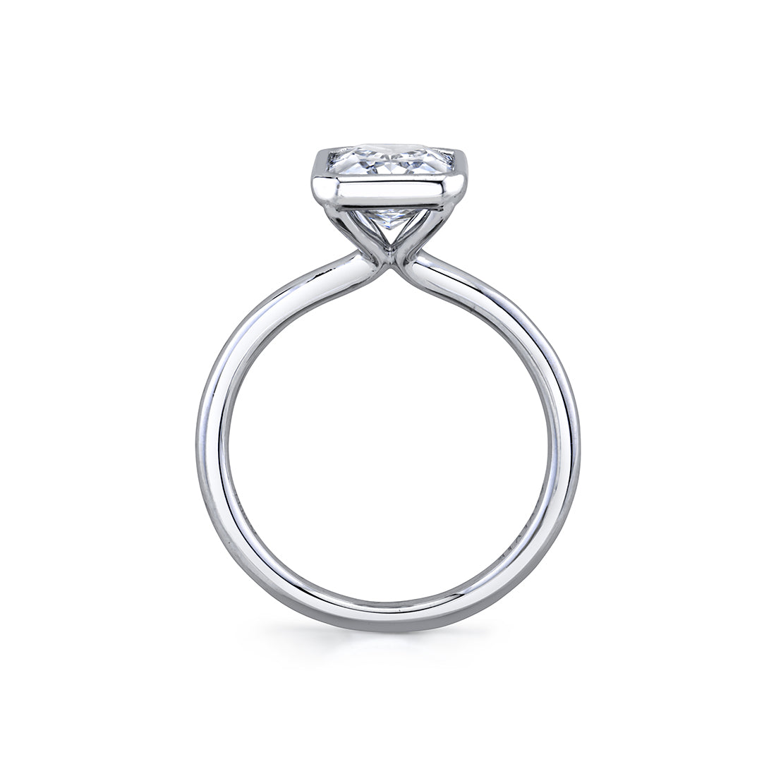 Radiant Cut Bezel Set Engagement Ring - Cliodhna