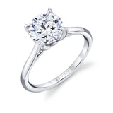 Tulira Solitaire Engagement Ring with Petal Prongs and a Peekaboo Diamond - Billie