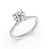 Round Cut Solitaire Milgrain Spiral Engagement Ring - Rue