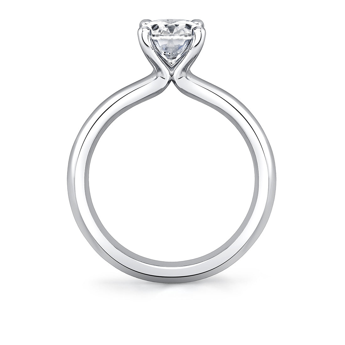 Oval Cut Wide Band Solitaire Engagement Ring - Demitra