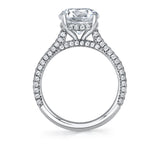 Pear Shaped Hidden Halo Pave Engagement Ring - Peighton