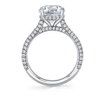 Oval Cut Hidden Halo Pave Engagement Ring - Peighton