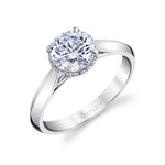 Unique Hidden Halo Engagement Ring - Fae