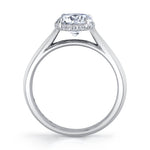 Cushion Cut Engagement Ring with Hidden Halo - Fae