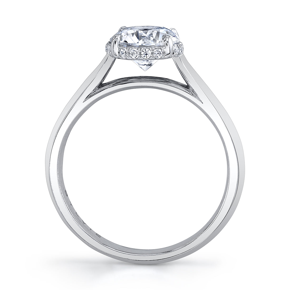 Emerald Cut Engagement Ring with Hidden Halo - Fae