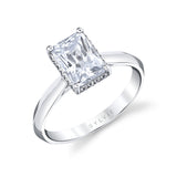 Radiant Cut Engagement Ring with Hidden Halo - Fae