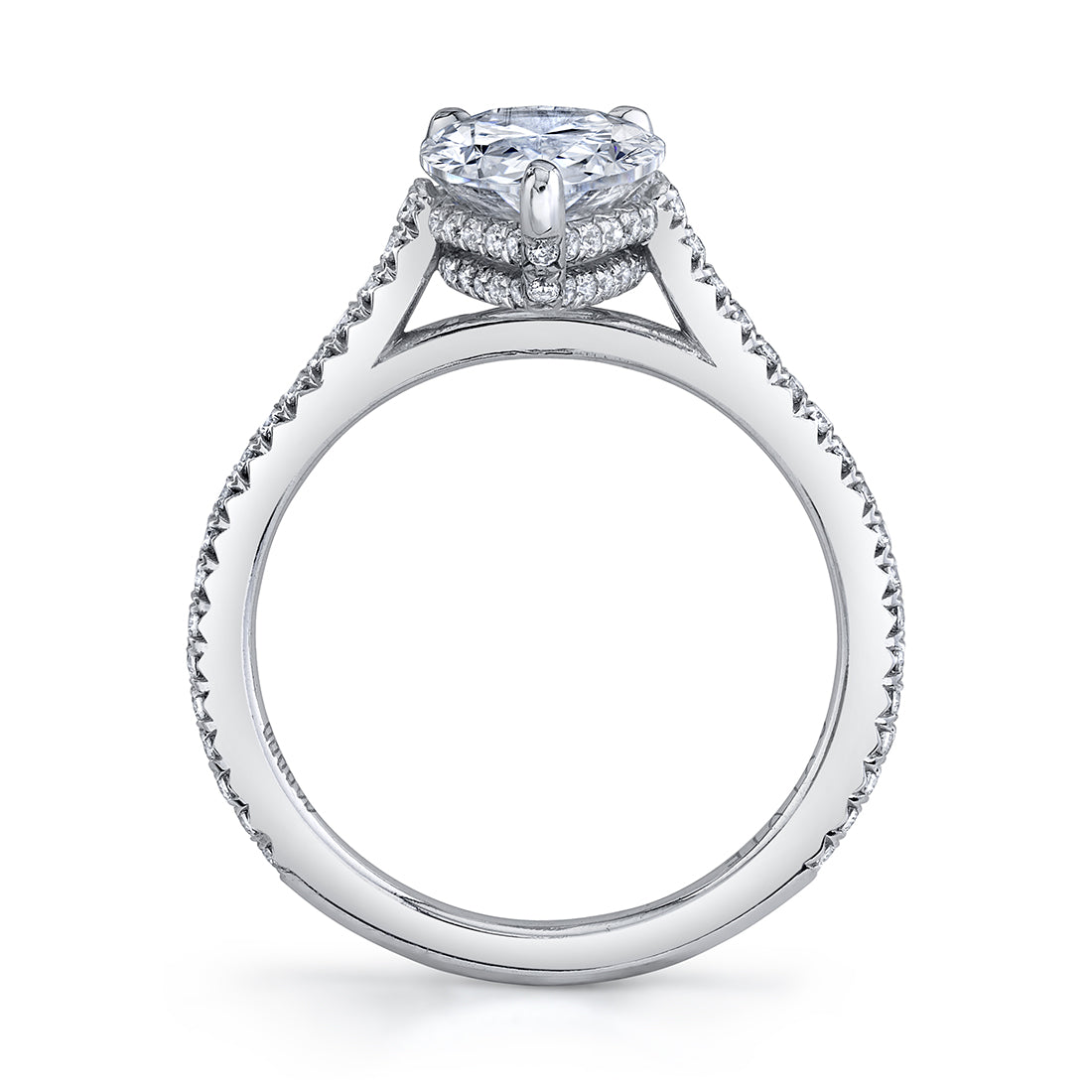 Cushion Cut Classic Hidden Halo Engagement Ring - Steffi