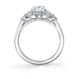 Oval Cut Unique Three Stone Engagement Ring - Alina