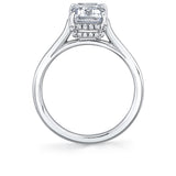 Emerald Cut Solitaire Engagement Ring with Hidden Halo - Carter