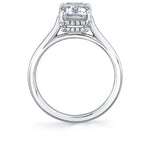 Oval Cut Solitaire Engagement Ring with Hidden Halo - Carter
