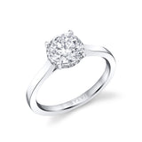 Round Cut Solitaire Engagement Ring with Hidden Halo - Camden