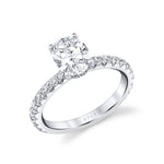 Oval Cut Classic Engagement Ring with Hidden Halo - Malencia