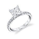 Princess Cut Classic Engagement Ring with Hidden Halo - Malencia