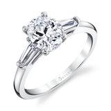 Oval Cut 2.0 CT Three Stone Engagement Ring With Baguettes - Nicolette