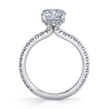 Classic Oval Engagement Ring with Hidden Halo - Perri