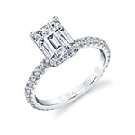 Emerald Cut Engagement Ring with Hidden Halo - Perri