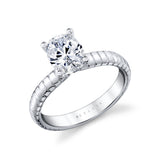Auravie Engraved Solitaire Engagement Ring - Thalia