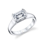 Shell Auranova East to West Half Bezel Solitaire Engagement Ring - Hollyn