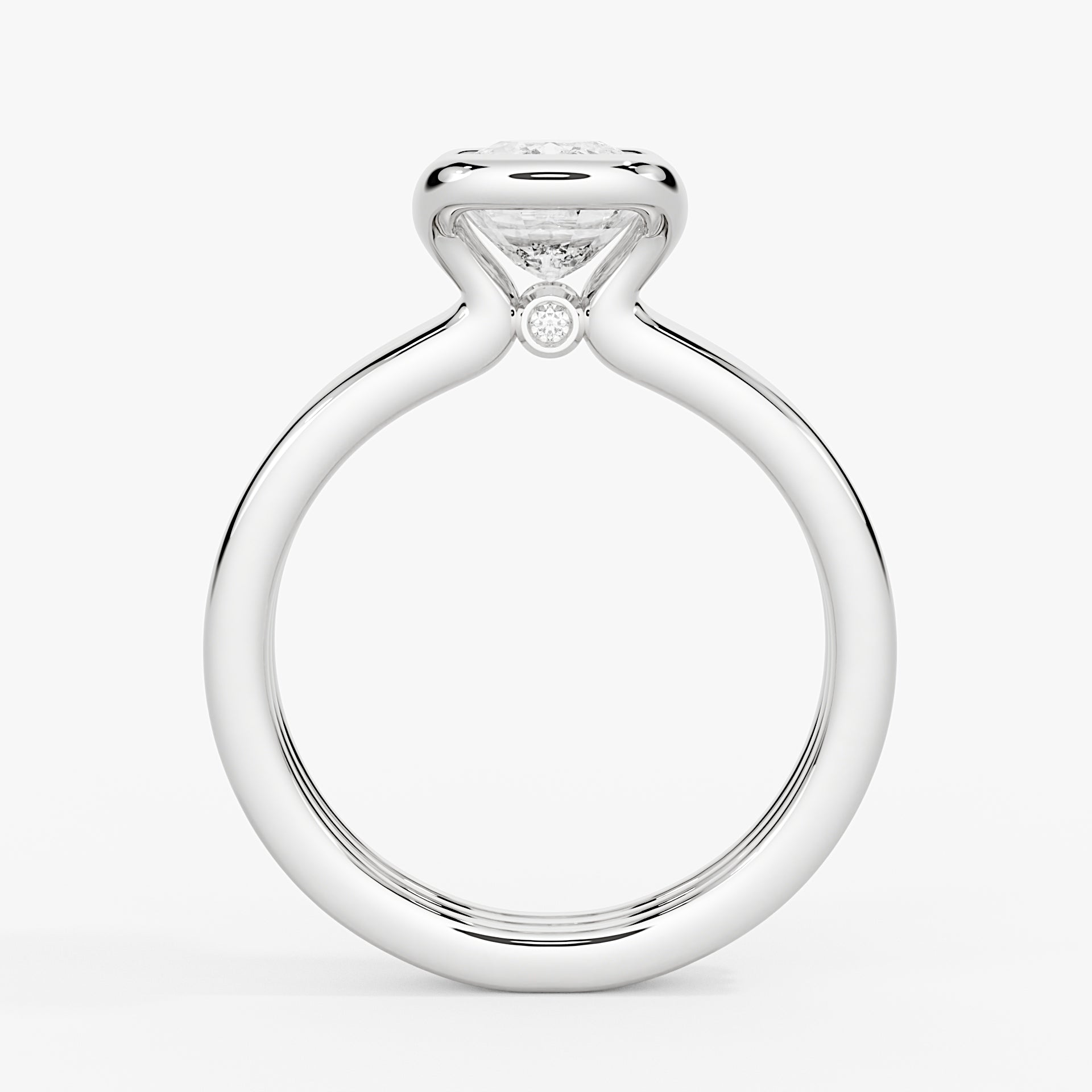 Shell Auranova Triple Band Half Bezel Solitaire Engagement Ring - Matilda