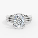 Shell Auranova Triple Band Half Bezel Solitaire Engagement Ring - Matilda