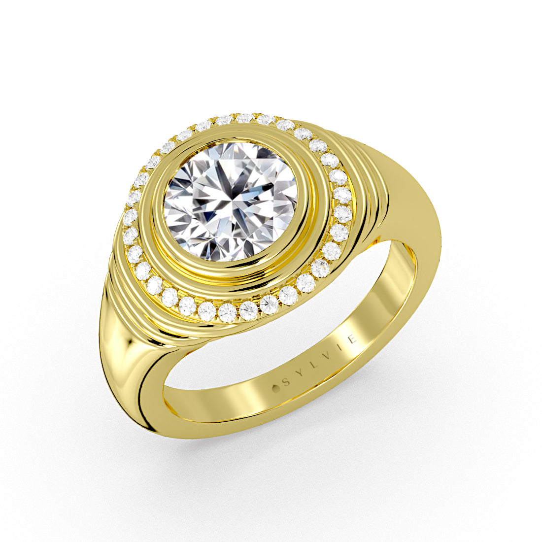 Auravie Flush Set Diamond Engagement Ring - Catalina