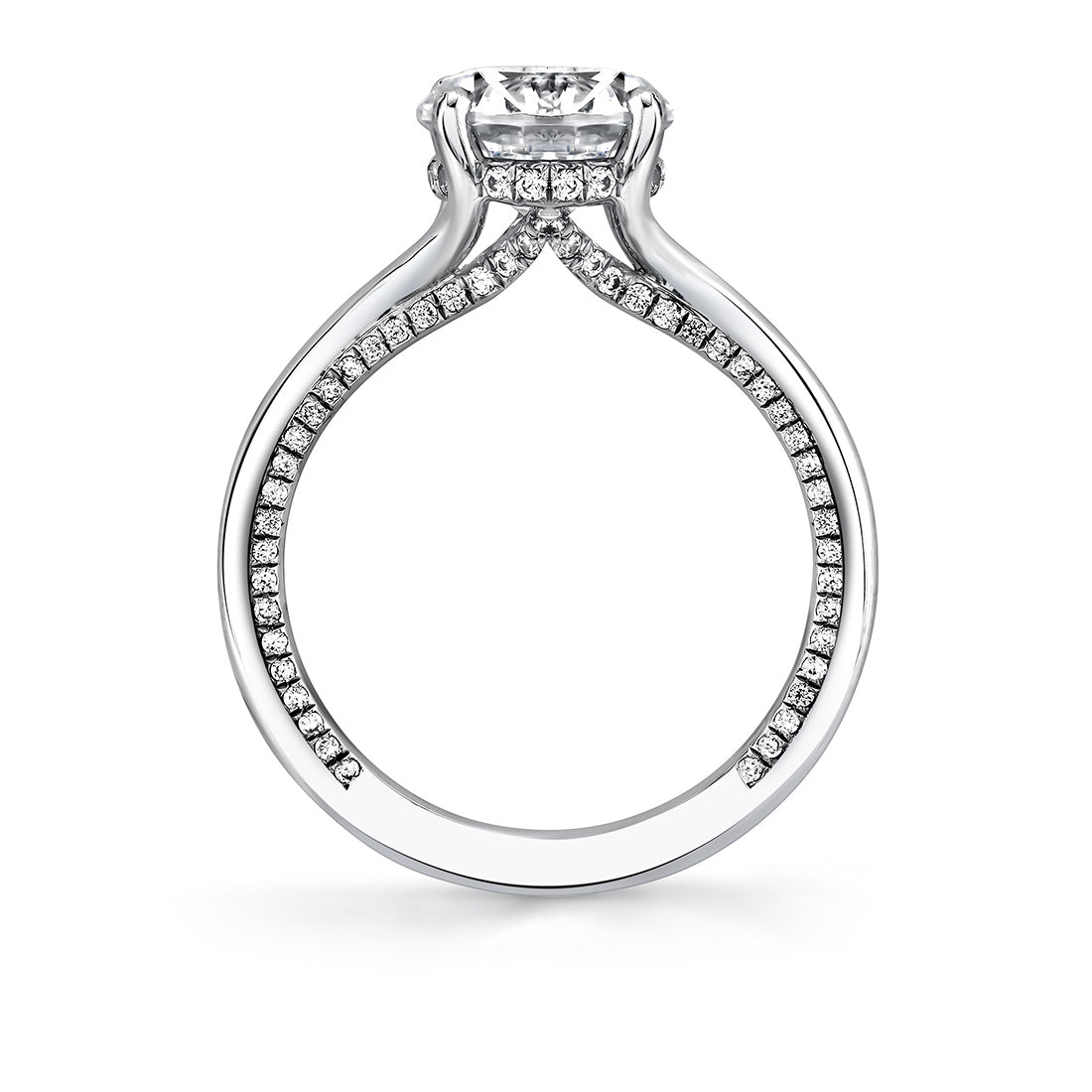 Iconelle Solitaire Hidden Halo Engagement Ring - Tilda