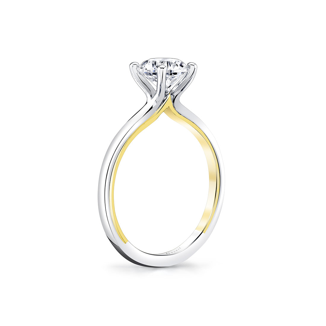 Iconelle Solitaire Two Tone Engagement Ring - Cecily