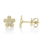 0.16CT 14K Y/G DIAMOND FLOWER STUD EARRING