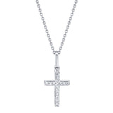 0.06CT 14K W/G DIAMOND CROSS NECKLACE