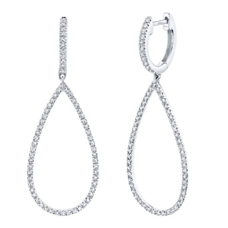 0.40CT 14K W/G DIAMOND PEAR EARRING