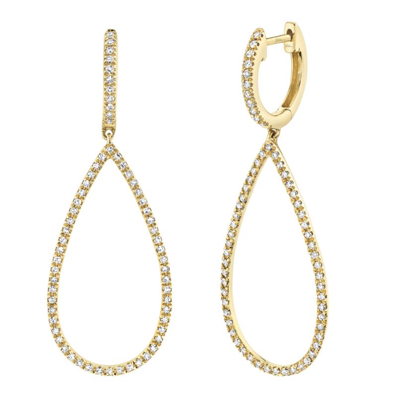 0.40CT 14K Y/G DIAMOND PEAR EARRING
