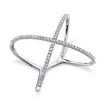 0.18CT 14K W/G DIAMOND LADYS ""X"" RING