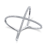 0.18CT 14K W/G DIAMOND LADYS ""X"" RING