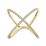0.18CT 14K Y/G DIAMOND LADYS ""X"" RING