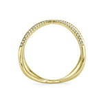 0.18CT 14K Y/G DIAMOND LADYS ""X"" RING