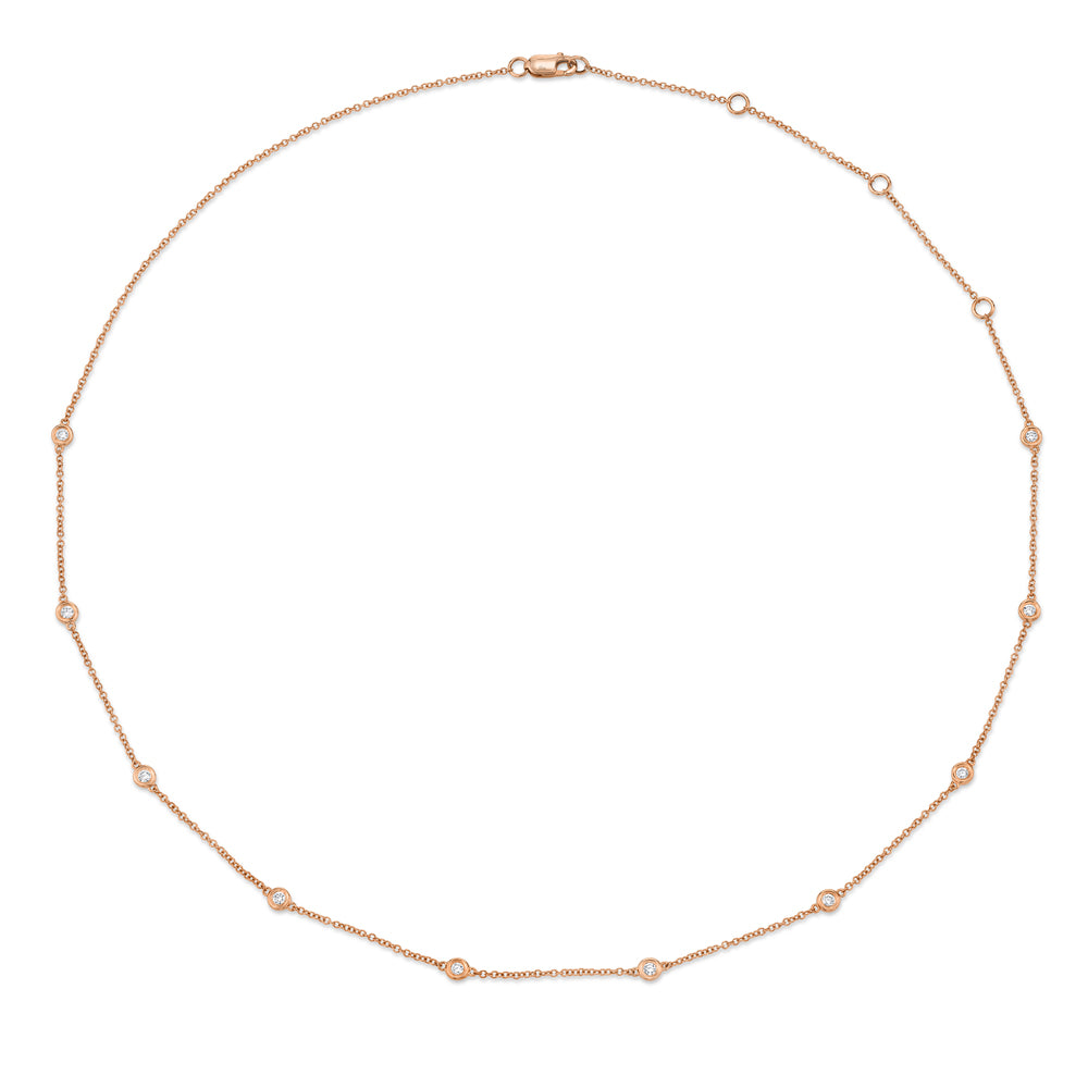0.28CT 14K R/G 18"" DIAMONDS BY THE YARD CHAIN