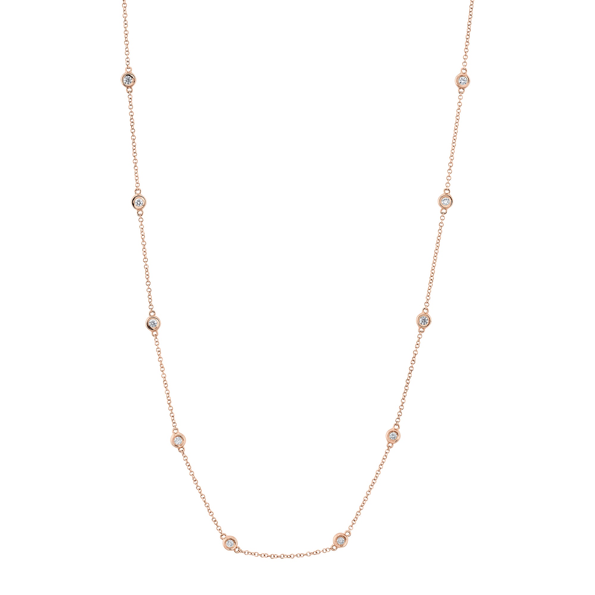 0.28CT 14K R/G 18"" DIAMONDS BY THE YARD CHAIN