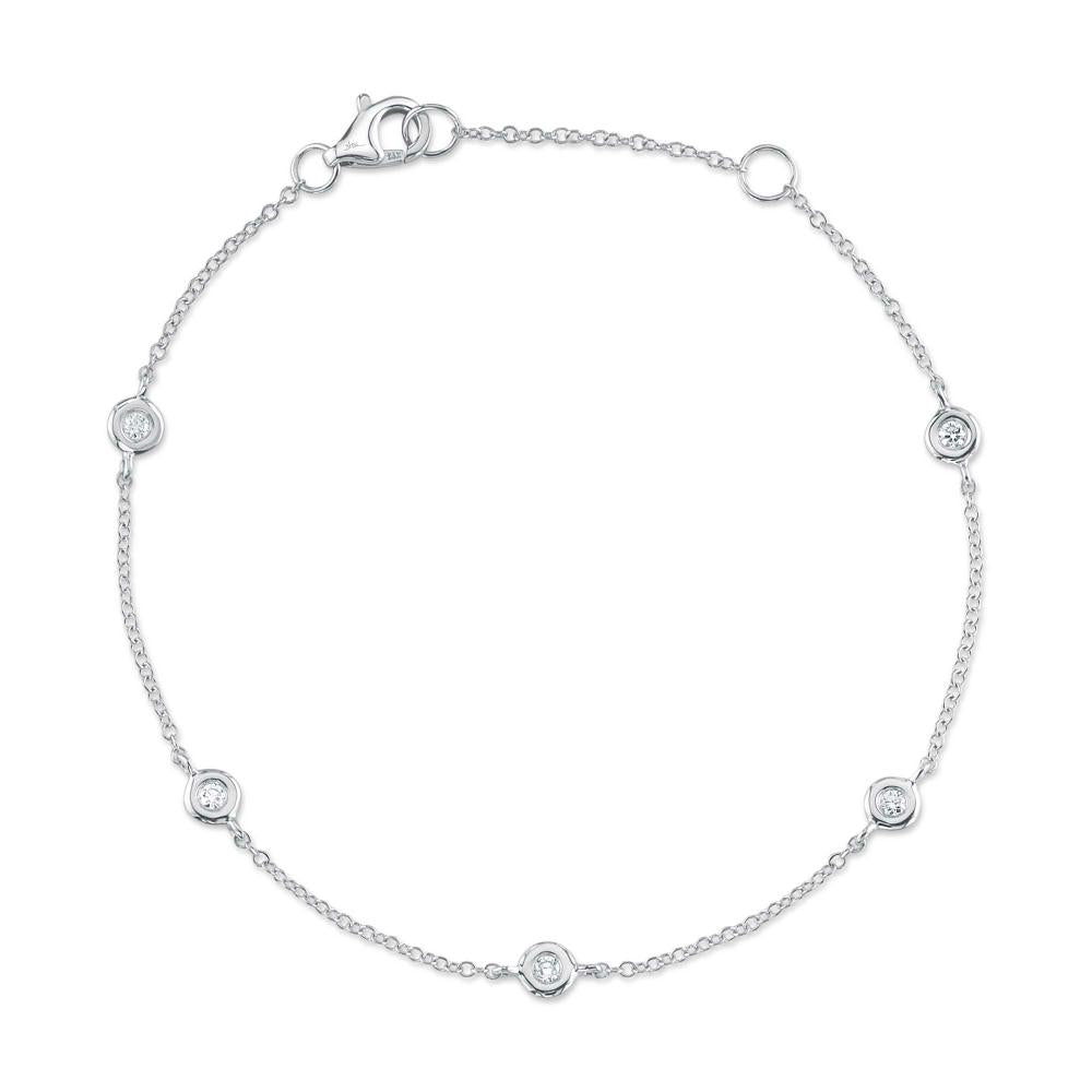 0.13CT 14K W/G 7"" DIAMONDS BY THE YARD BRACELET