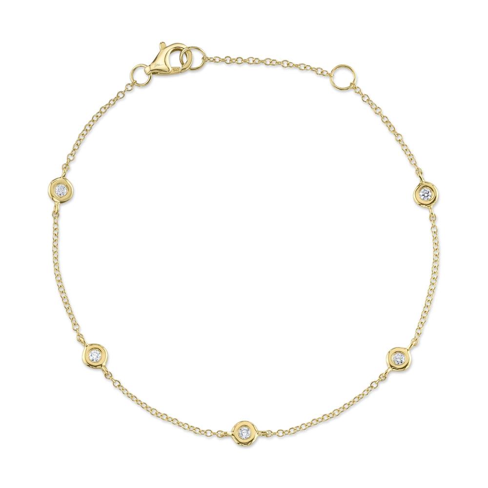 0.13CT 14K Y/G 7"" DIAMONDS BY THE YARD BRACELET