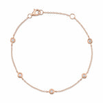 0.13CT 14K R/G 7"" DIAMONDS BY THE YARD BRACELET