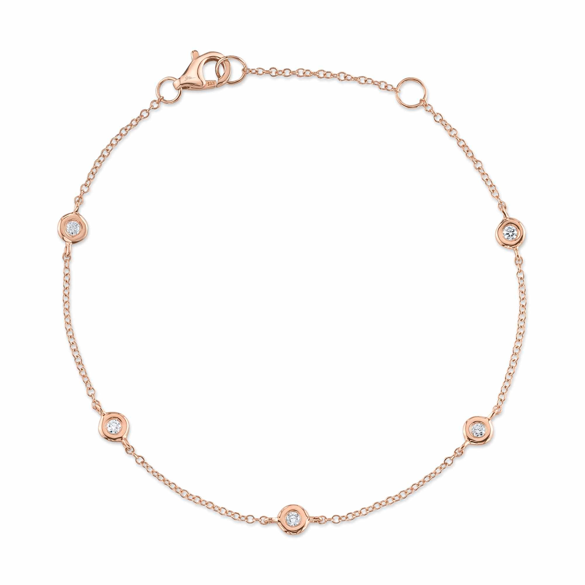 0.13CT 14K R/G 7"" DIAMONDS BY THE YARD BRACELET