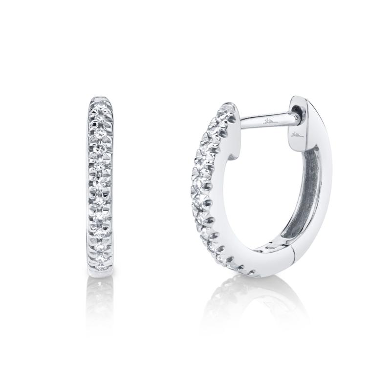 0.07CT 14K W/G DIAMOND HUGGIE EARRING
