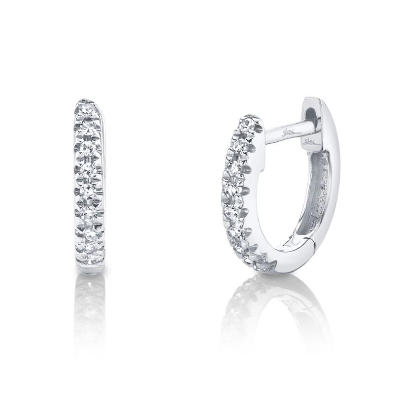 0.04CT 14K W/G DIAMOND MINI HUGGIE EARRING
