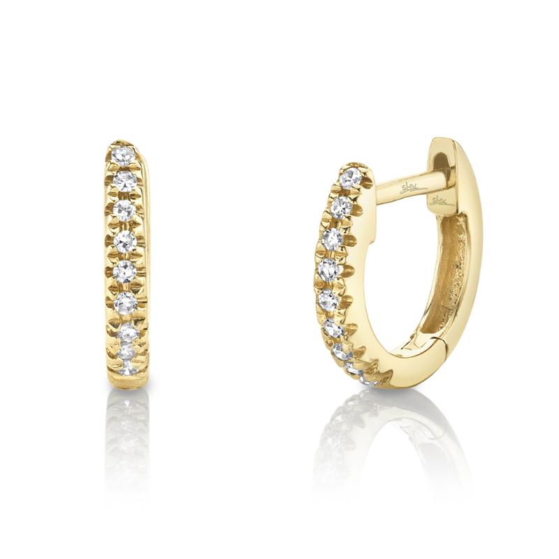 0.04CT 14K Y/G DIAMOND MINI HUGGIE EARRING
