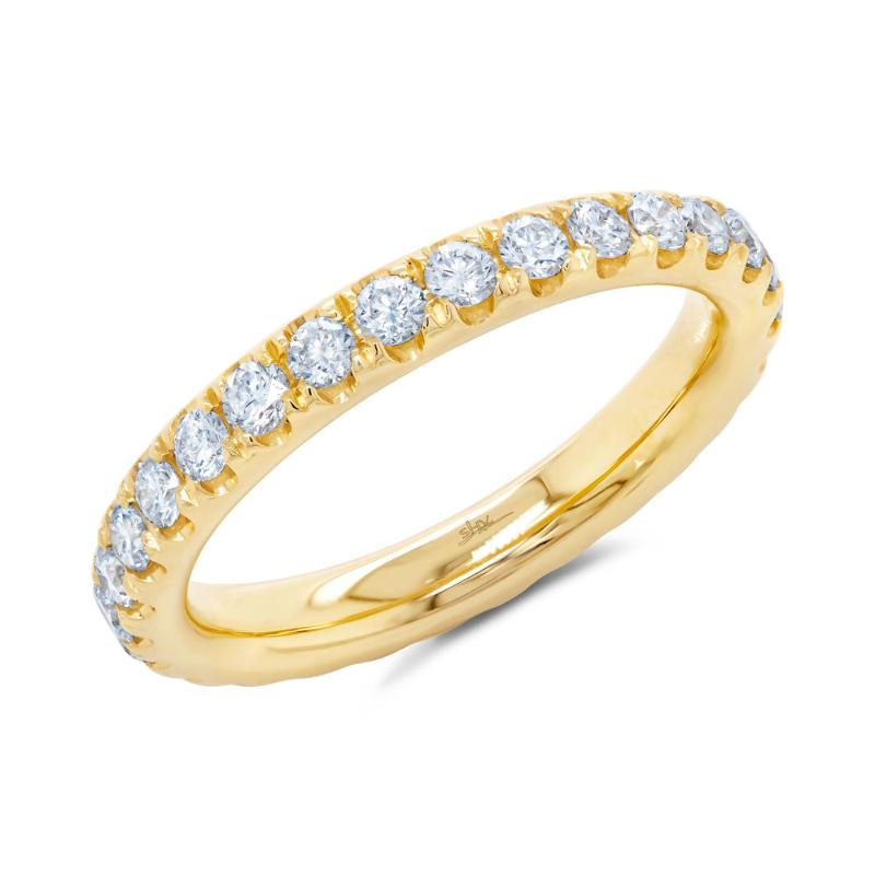 1.21CT 14K Y/G DIAMOND ETERNITY BAND SZ 7.5