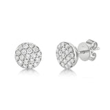 0.48CT 14K W/G DIAMOND PAVE CIRCLE STUD EARRING